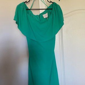 Charles Henry green off-shoulder mini dress - NEW